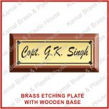 Brass Etching Plate with Wooden Base